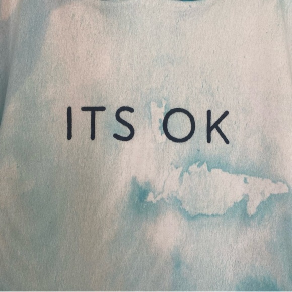 Tie-dyed Women's Pullover "It's OK" Hoodie Size Large - Picture 5 of 5
